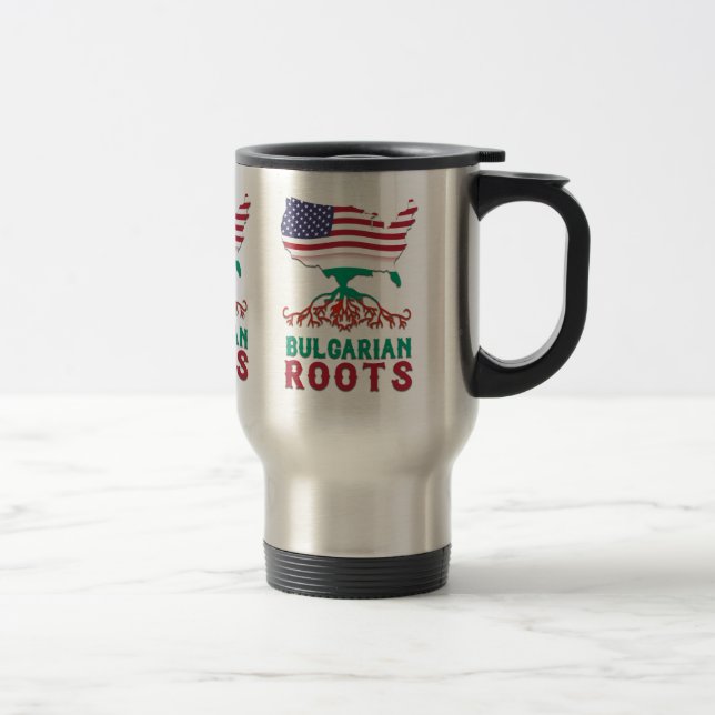 Bulgarian American Roots Travel Mug (Right)