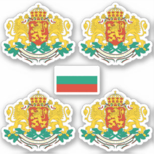 Bulgarian coat of arms and flag Sticker