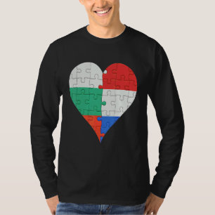 Bulgarian Dutch Flag Heart T-Shirt