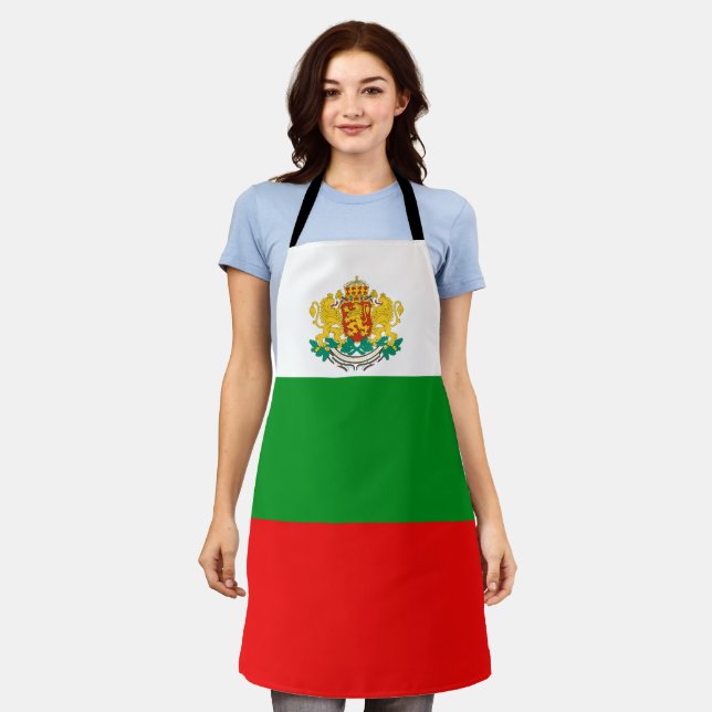 Bulgarian flag-coat arms apron (Worn)