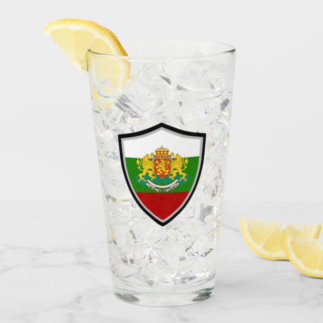 Bulgarian flag-coat arms glass (Front Ice)