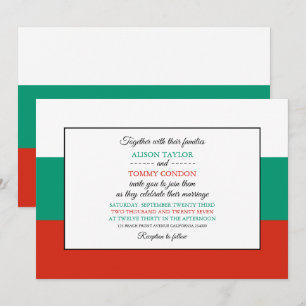 Bulgarian Flag, Flag of Bulgaria Wedding Invitation