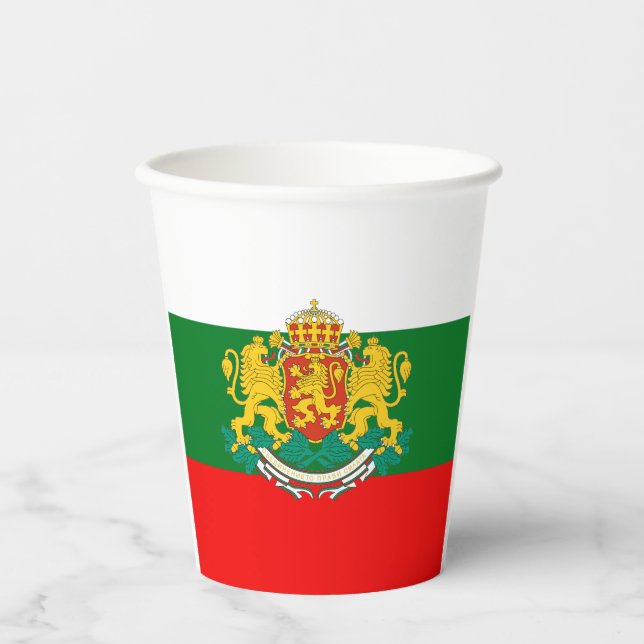 Bulgarian flag paper cups (Front)