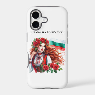 Bulgarian Flag Tradition Folklore Woman Red Roses 