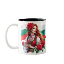 Bulgarian Flag Tradition Folklore Woman Red Roses 