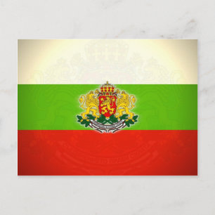 Bulgarian Flag with Coat of Arms Postcard