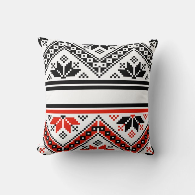Bulgarian folk art folk art cushion (Front)