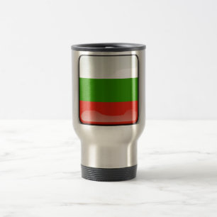 Bulgarian glossy flag travel mug