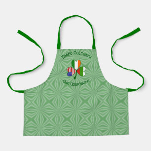 Bulgarian Irish American Flag Shamrock Personalise Apron