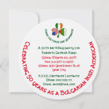 Bulgarian Irish USA Shamrock Birthday