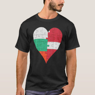 Bulgarian Latvian Flag Heart T-Shirt