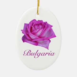 Bulgarian Rose- Oil Paint Ceramic Tree Decoration