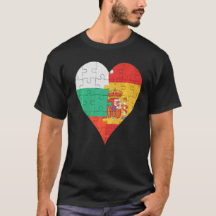 Bulgarian Spanish Flag Heart T-Shirt