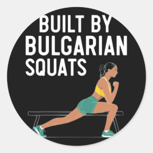 Bulgarian Squat Exercise Bodybuilding Fitness Work Classic Round Sticker