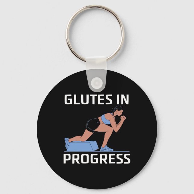 Bulgarian Squat Exercise Bodybuilding Fitness Work Key Ring (Front)