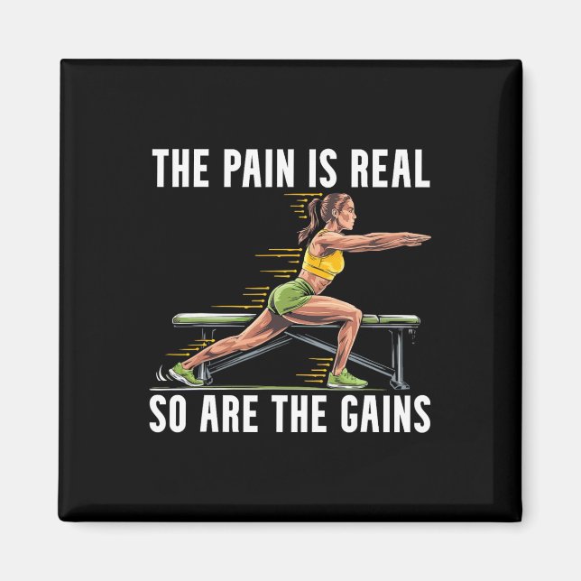 Bulgarian Squat Exercise Bodybuilding Fitness Work Magnet (Front)