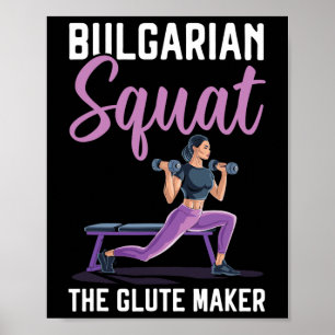 Bulgarian Squat Exercise Bodybuilding Fitness Work Poster