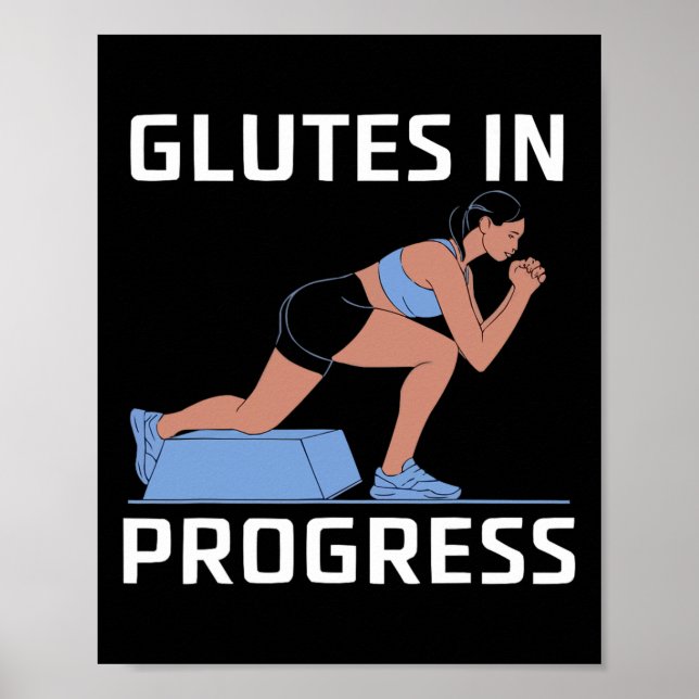 Bulgarian Squat Exercise Bodybuilding Fitness Work Poster (Front)