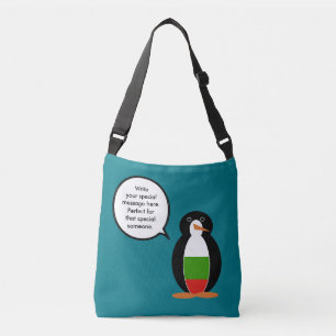 Bulgarian Talking Ms. Penguin Personalised Crossbody Bag