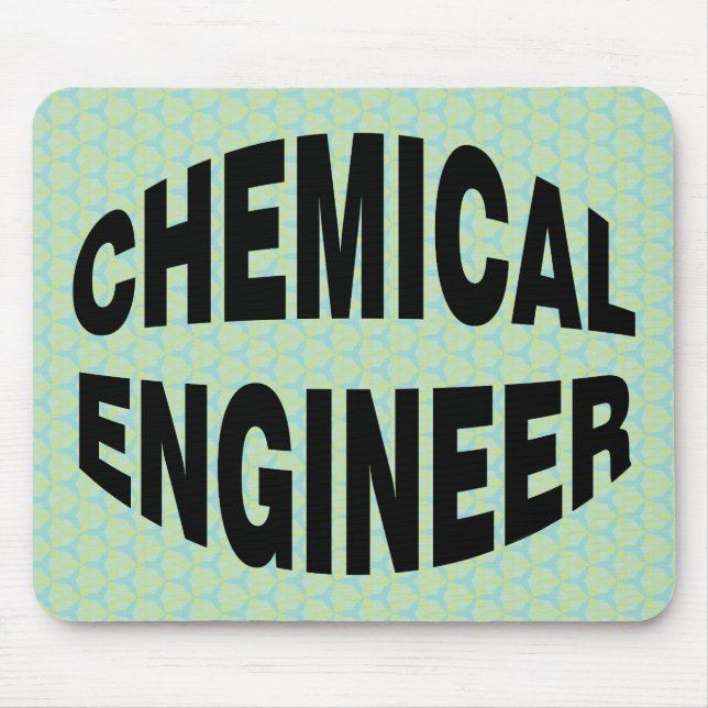 Bulging Black Chemical Engineer Text Mouse Mat (Front)
