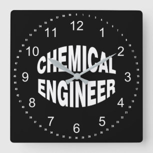 Bulging Chemical Engineer Square Wall Clock