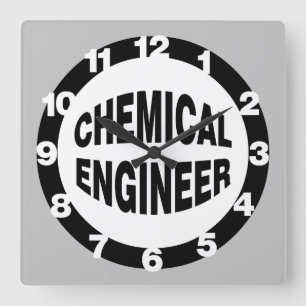 Bulging Chemical Engineer Square Wall Clock