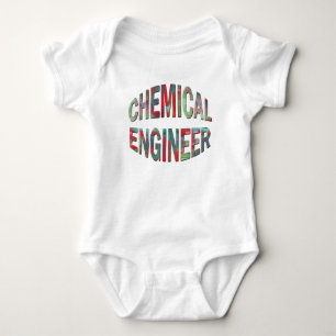 Bulging Chemical Engineer Text Baby Bodysuit