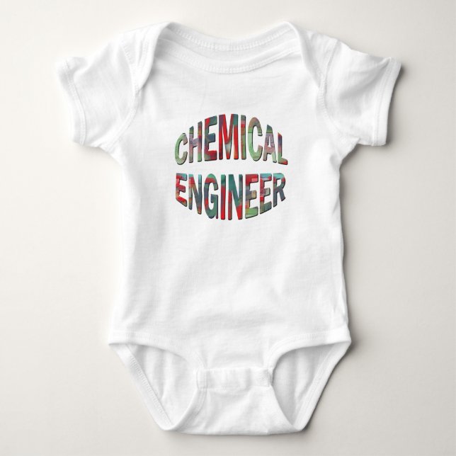Bulging Chemical Engineer Text Baby Bodysuit (Front)