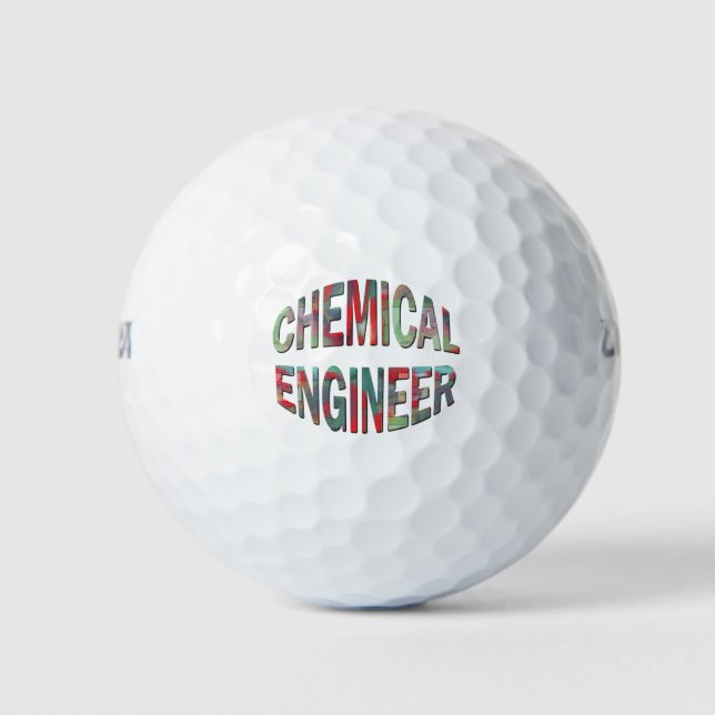 Bulging Chemical Engineer Text Golf Balls (Front)