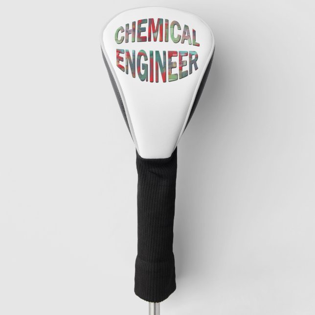 Bulging Chemical Engineer Text Golf Head Cover (Front)