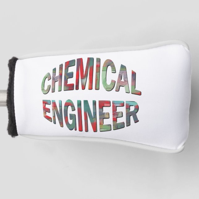 Bulging Chemical Engineer Text Golf Head Cover (Front)