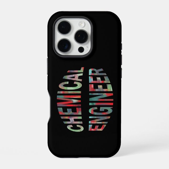 Bulging Chemical Engineer Text iPhone Case (Back)