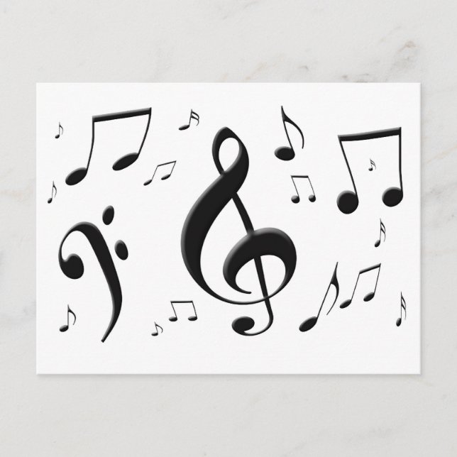 Bulging Music Notes Postcard (Front)