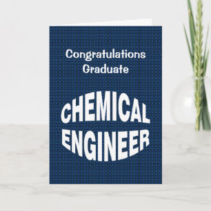 Bulging White Chemical Engineer Graduation Card