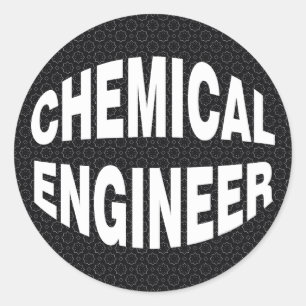 Bulging White Chemical Engineer Text Classic Round Sticker