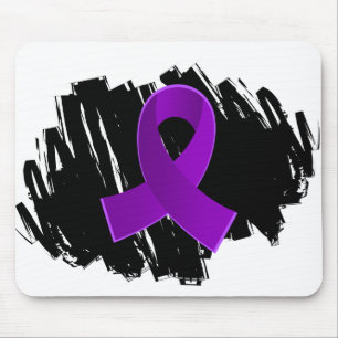 Bulimia Purple Ribbon With Scribble Mouse Mat