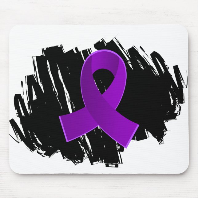 Bulimia Purple Ribbon With Scribble Mouse Mat (Front)