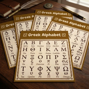 Bulk Ancient Greek Alphabet, Old Vintage ABC Chart Flyer