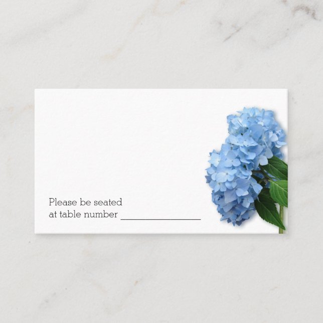Bulk Blue Floral Wedding Escort Table Number Cards (Front)