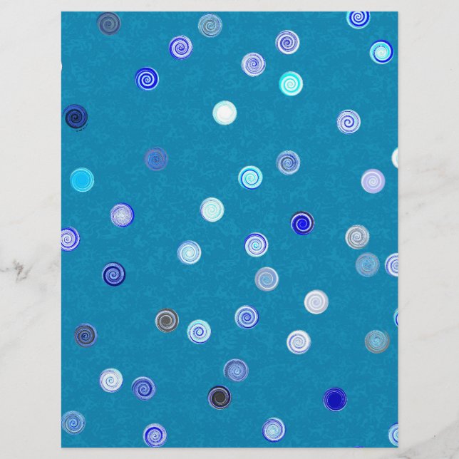 Bulk - Blue Twisty Polka Dot Spiral Scrap Paper (Front)