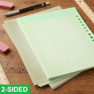 Bulk Green Blank Grid Papers (Ruled Inch Squares) Custom Letterhead