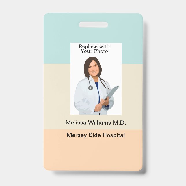 Bulk Medical Staff Basic Photo ID Badge (Front)