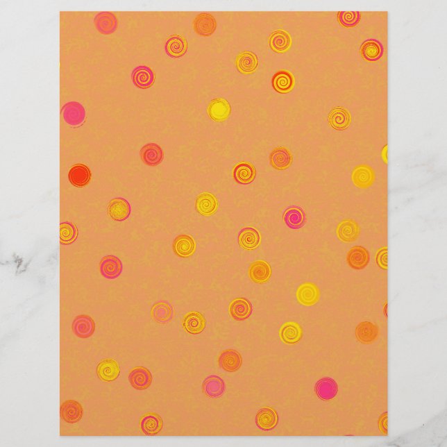Bulk - Orange Twisty Polka Dot Spiral Scrap Paper (Front)