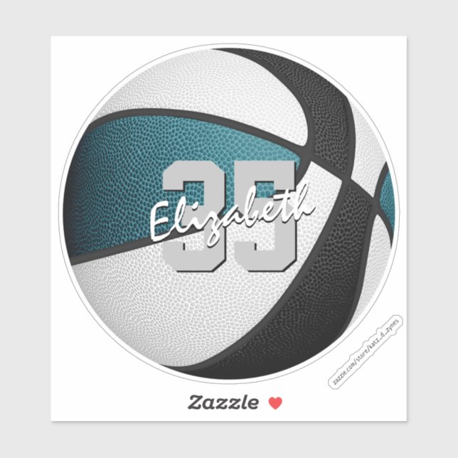 bulk order or buy single teal black basketball (Sheet)