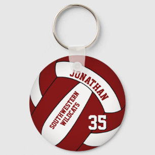 bulk orders or buy only 1 maroon white volleyball key ring
