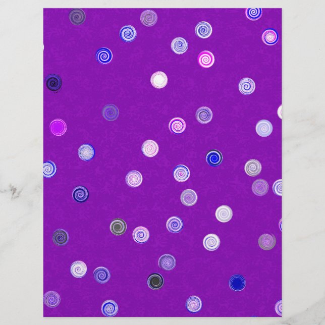 Bulk - Purple Twisty Polka Dot Spiral Scrap Paper (Front)