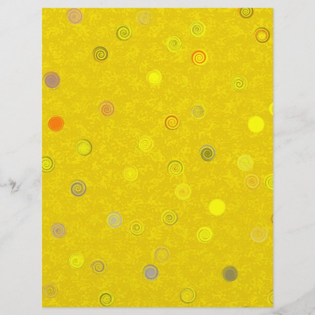Bulk - Yellow Twisty Polka Dot Spiral Scrap Paper (Front)