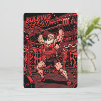 Bulking Season Gains Santa Gym Christmas Card