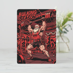 Bulking Season Gains Santa Gym Christmas Card