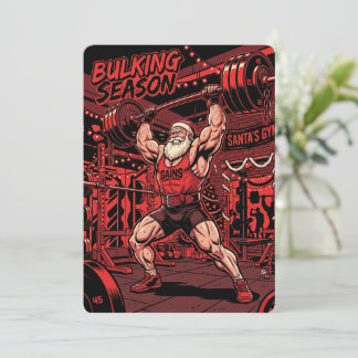 Bulking Season Gains Santa Gym Christmas Card 